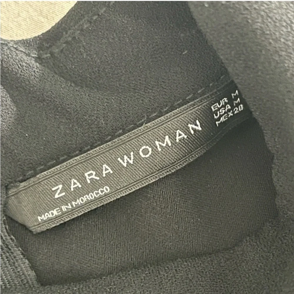 Zara Black Mini Shift Choker Neck Dress, Sort Sleeves,  Medium - Picture 6 of 9